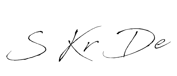 How to make S Kr De signature? Antro_Vectra is a professional autograph style. Create handwritten signature for S Kr De name. S Kr De signature style 6 images and pictures png