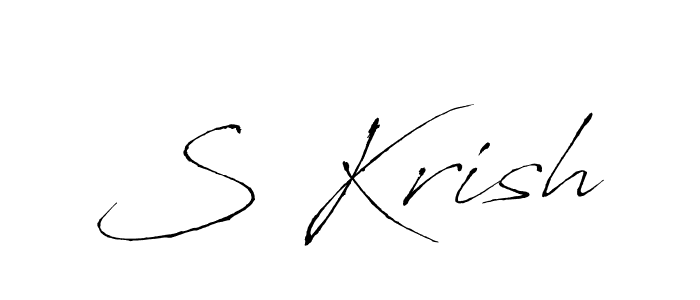 if you are searching for the best signature style for your name S Krish. so please give up your signature search. here we have designed multiple signature styles  using Antro_Vectra. S Krish signature style 6 images and pictures png