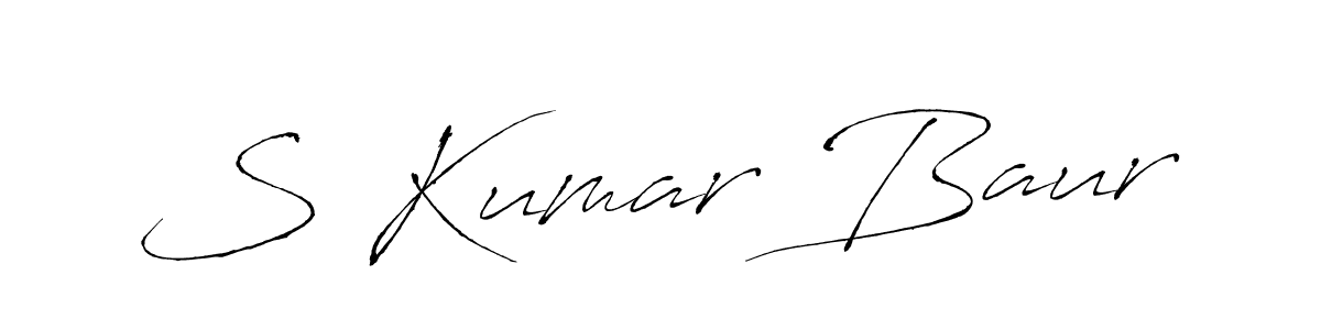 Antro_Vectra is a professional signature style that is perfect for those who want to add a touch of class to their signature. It is also a great choice for those who want to make their signature more unique. Get S Kumar Baur name to fancy signature for free. S Kumar Baur signature style 6 images and pictures png