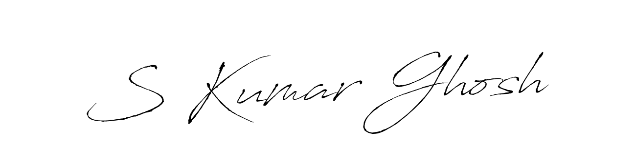 Use a signature maker to create a handwritten signature online. With this signature software, you can design (Antro_Vectra) your own signature for name S Kumar Ghosh. S Kumar Ghosh signature style 6 images and pictures png