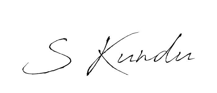 Create a beautiful signature design for name S Kundu. With this signature (Antro_Vectra) fonts, you can make a handwritten signature for free. S Kundu signature style 6 images and pictures png