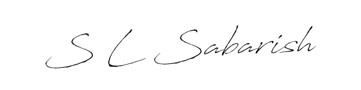 Create a beautiful signature design for name S L Sabarish. With this signature (Antro_Vectra) fonts, you can make a handwritten signature for free. S L Sabarish signature style 6 images and pictures png