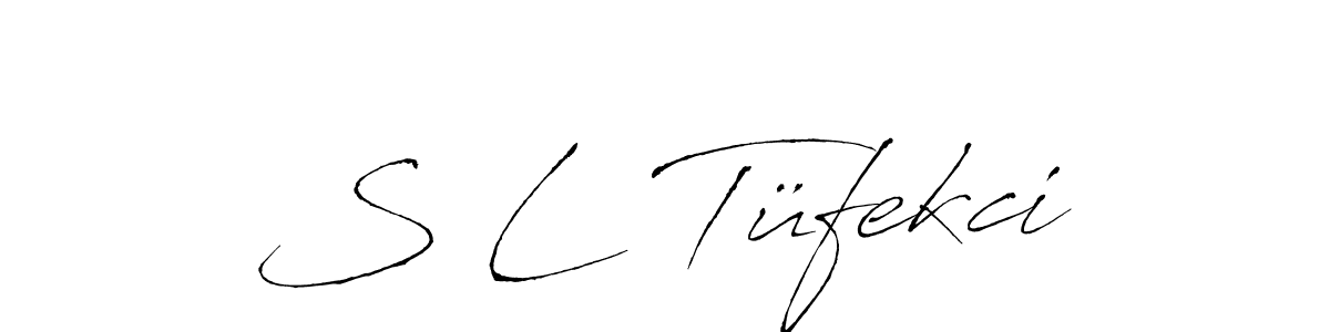 How to make S L Tüfekci name signature. Use Antro_Vectra style for creating short signs online. This is the latest handwritten sign. S L Tüfekci signature style 6 images and pictures png