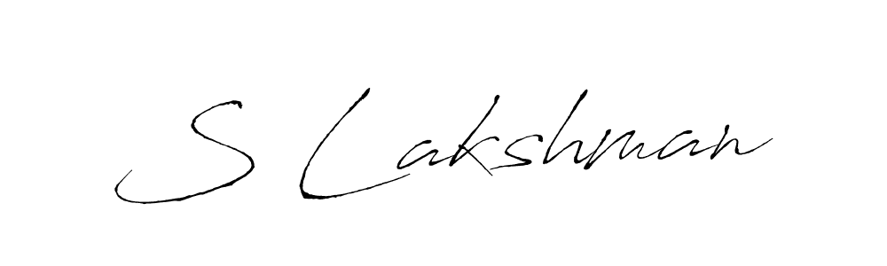 Make a beautiful signature design for name S Lakshman. With this signature (Antro_Vectra) style, you can create a handwritten signature for free. S Lakshman signature style 6 images and pictures png