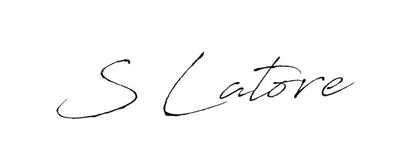 The best way (Antro_Vectra) to make a short signature is to pick only two or three words in your name. The name S Latore include a total of six letters. For converting this name. S Latore signature style 6 images and pictures png