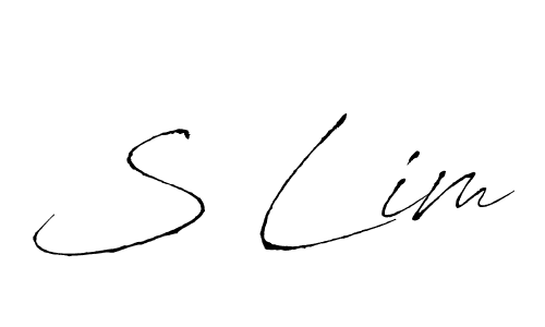 You should practise on your own different ways (Antro_Vectra) to write your name (S Lim) in signature. don't let someone else do it for you. S Lim signature style 6 images and pictures png