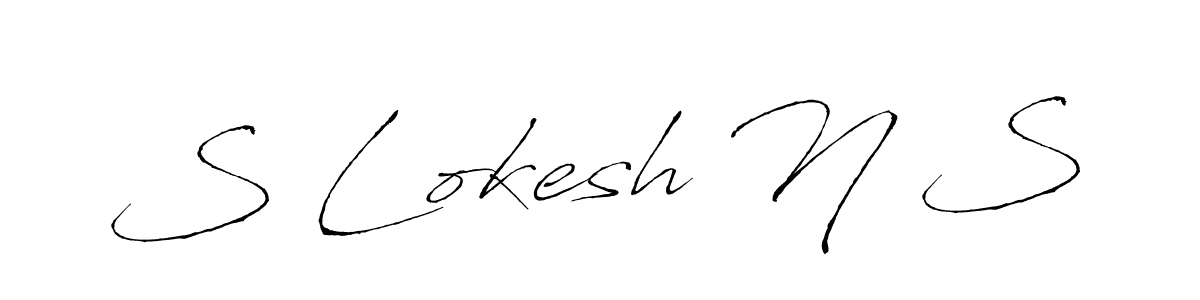 Antro_Vectra is a professional signature style that is perfect for those who want to add a touch of class to their signature. It is also a great choice for those who want to make their signature more unique. Get S Lokesh N S name to fancy signature for free. S Lokesh N S signature style 6 images and pictures png