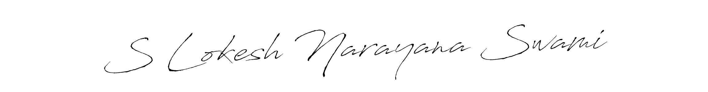 Create a beautiful signature design for name S Lokesh Narayana Swami. With this signature (Antro_Vectra) fonts, you can make a handwritten signature for free. S Lokesh Narayana Swami signature style 6 images and pictures png