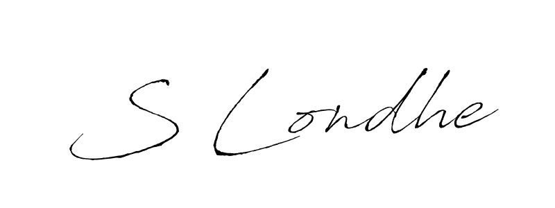 Design your own signature with our free online signature maker. With this signature software, you can create a handwritten (Antro_Vectra) signature for name S Londhe. S Londhe signature style 6 images and pictures png