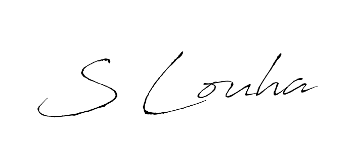 How to make S Louha name signature. Use Antro_Vectra style for creating short signs online. This is the latest handwritten sign. S Louha signature style 6 images and pictures png
