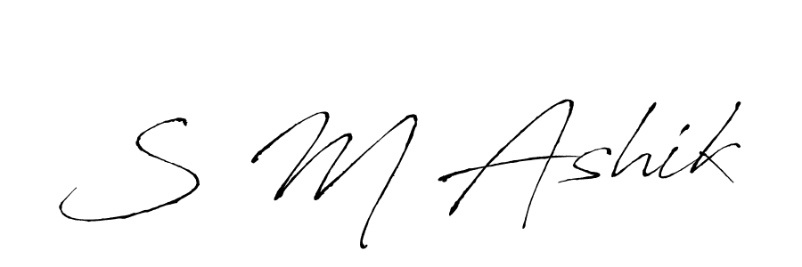 Also we have S M Ashik name is the best signature style. Create professional handwritten signature collection using Antro_Vectra autograph style. S M Ashik signature style 6 images and pictures png
