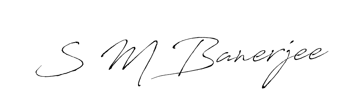 if you are searching for the best signature style for your name S M Banerjee. so please give up your signature search. here we have designed multiple signature styles  using Antro_Vectra. S M Banerjee signature style 6 images and pictures png