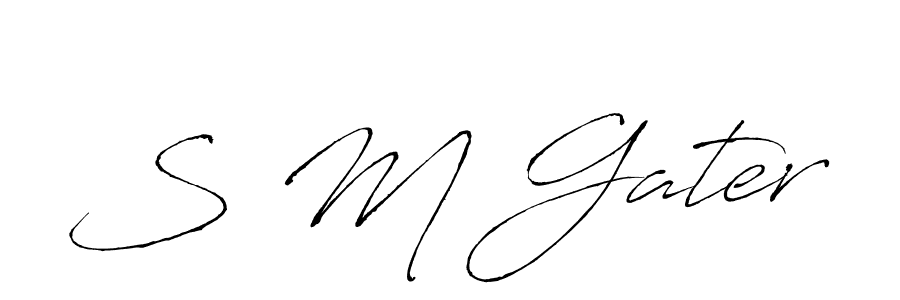 How to make S M Gater name signature. Use Antro_Vectra style for creating short signs online. This is the latest handwritten sign. S M Gater signature style 6 images and pictures png