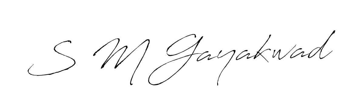 The best way (Antro_Vectra) to make a short signature is to pick only two or three words in your name. The name S M Gayakwad include a total of six letters. For converting this name. S M Gayakwad signature style 6 images and pictures png