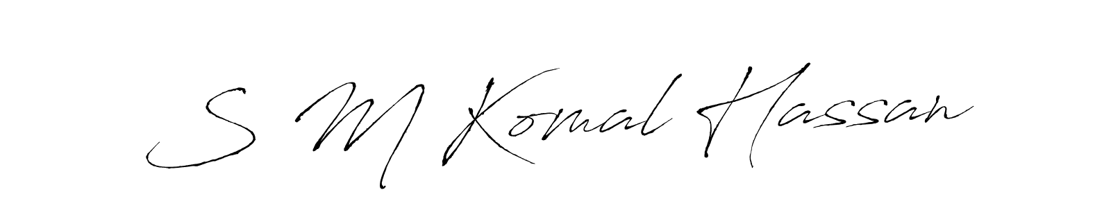 Make a short S M Komal Hassan signature style. Manage your documents anywhere anytime using Antro_Vectra. Create and add eSignatures, submit forms, share and send files easily. S M Komal Hassan signature style 6 images and pictures png