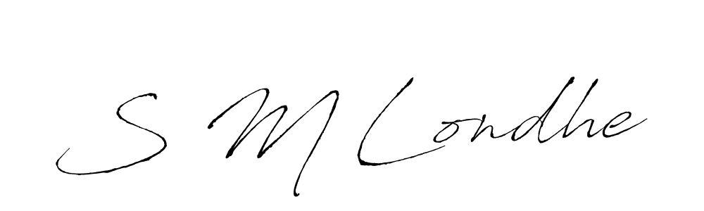 This is the best signature style for the S M Londhe name. Also you like these signature font (Antro_Vectra). Mix name signature. S M Londhe signature style 6 images and pictures png