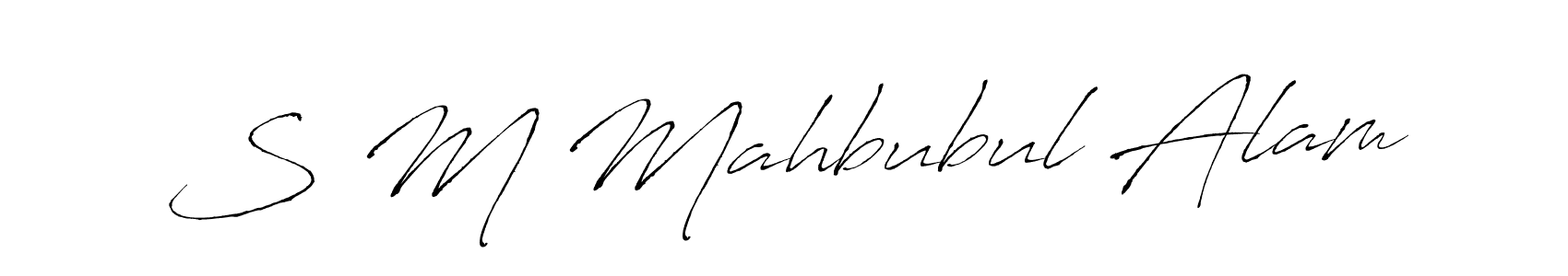 The best way (Antro_Vectra) to make a short signature is to pick only two or three words in your name. The name S M Mahbubul Alam include a total of six letters. For converting this name. S M Mahbubul Alam signature style 6 images and pictures png