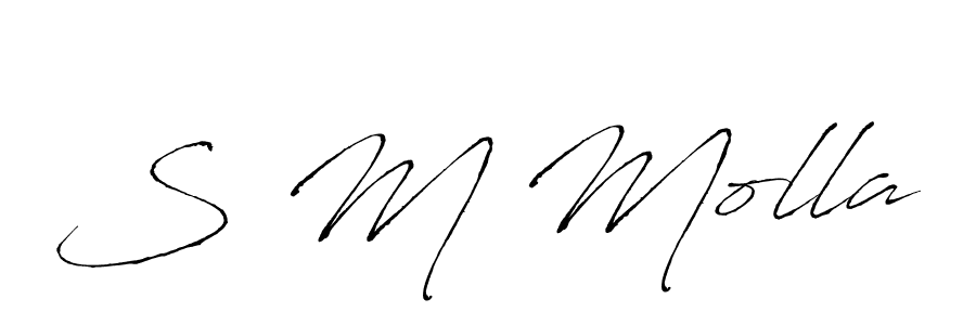 How to make S M Molla signature? Antro_Vectra is a professional autograph style. Create handwritten signature for S M Molla name. S M Molla signature style 6 images and pictures png