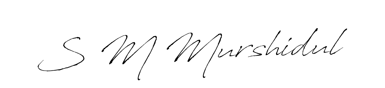 This is the best signature style for the S M Murshidul name. Also you like these signature font (Antro_Vectra). Mix name signature. S M Murshidul signature style 6 images and pictures png