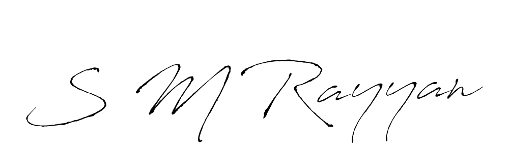 Use a signature maker to create a handwritten signature online. With this signature software, you can design (Antro_Vectra) your own signature for name S M Rayyan. S M Rayyan signature style 6 images and pictures png