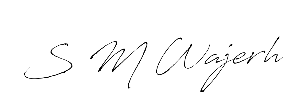 if you are searching for the best signature style for your name S M Wajerh. so please give up your signature search. here we have designed multiple signature styles  using Antro_Vectra. S M Wajerh signature style 6 images and pictures png