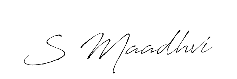 Make a beautiful signature design for name S Maadhvi. With this signature (Antro_Vectra) style, you can create a handwritten signature for free. S Maadhvi signature style 6 images and pictures png