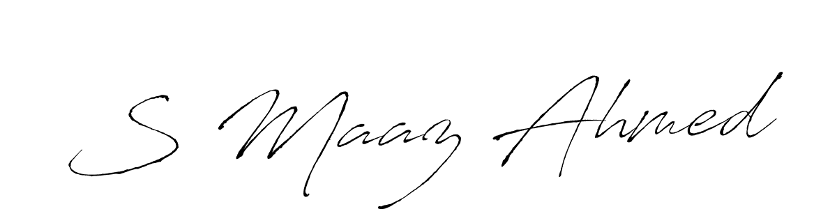Design your own signature with our free online signature maker. With this signature software, you can create a handwritten (Antro_Vectra) signature for name S Maaz Ahmed. S Maaz Ahmed signature style 6 images and pictures png