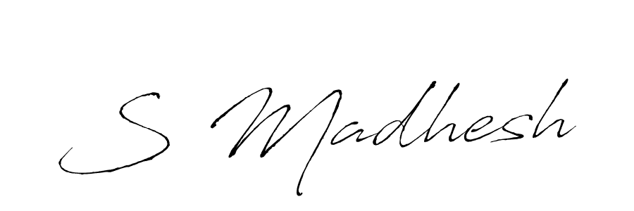 Design your own signature with our free online signature maker. With this signature software, you can create a handwritten (Antro_Vectra) signature for name S Madhesh. S Madhesh signature style 6 images and pictures png