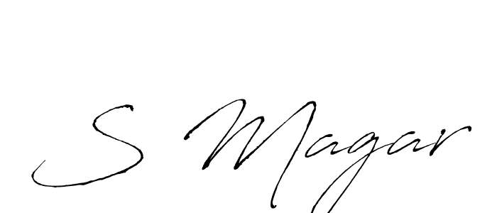 Design your own signature with our free online signature maker. With this signature software, you can create a handwritten (Antro_Vectra) signature for name S Magar. S Magar signature style 6 images and pictures png