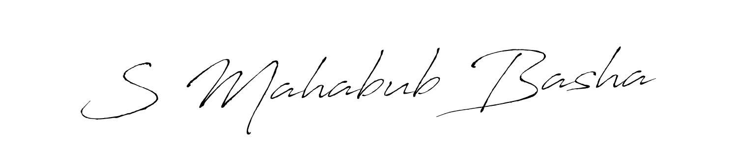 S Mahabub Basha stylish signature style. Best Handwritten Sign (Antro_Vectra) for my name. Handwritten Signature Collection Ideas for my name S Mahabub Basha. S Mahabub Basha signature style 6 images and pictures png