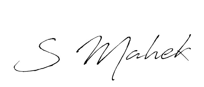 Make a beautiful signature design for name S Mahek. With this signature (Antro_Vectra) style, you can create a handwritten signature for free. S Mahek signature style 6 images and pictures png