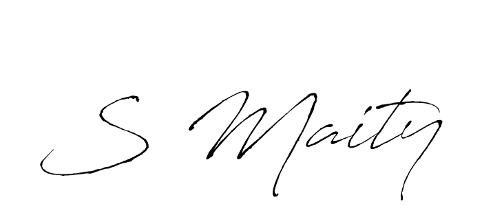 How to make S Maity name signature. Use Antro_Vectra style for creating short signs online. This is the latest handwritten sign. S Maity signature style 6 images and pictures png