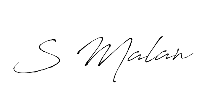 Make a beautiful signature design for name S Malan. With this signature (Antro_Vectra) style, you can create a handwritten signature for free. S Malan signature style 6 images and pictures png