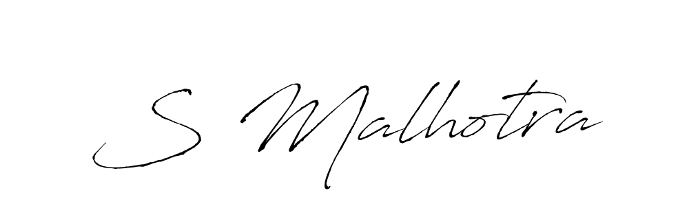 Design your own signature with our free online signature maker. With this signature software, you can create a handwritten (Antro_Vectra) signature for name S Malhotra. S Malhotra signature style 6 images and pictures png