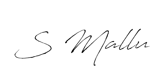 Use a signature maker to create a handwritten signature online. With this signature software, you can design (Antro_Vectra) your own signature for name S Mallu. S Mallu signature style 6 images and pictures png