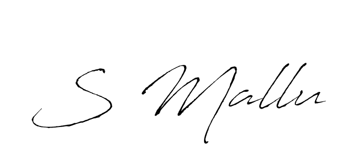 You should practise on your own different ways (Antro_Vectra) to write your name (S Mallu) in signature. don't let someone else do it for you. S Mallu signature style 6 images and pictures png