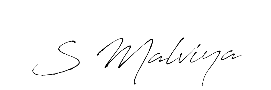Create a beautiful signature design for name S Malviya. With this signature (Antro_Vectra) fonts, you can make a handwritten signature for free. S Malviya signature style 6 images and pictures png