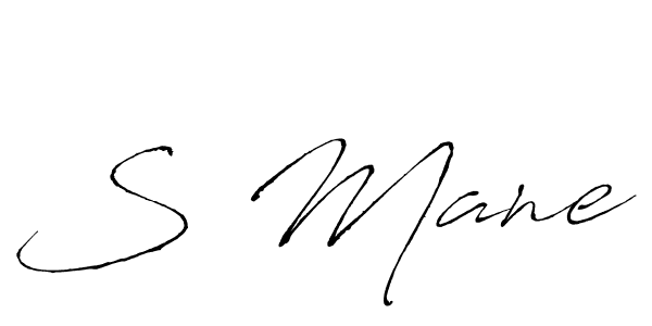 Make a beautiful signature design for name S Mane. With this signature (Antro_Vectra) style, you can create a handwritten signature for free. S Mane signature style 6 images and pictures png