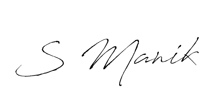 S Manik stylish signature style. Best Handwritten Sign (Antro_Vectra) for my name. Handwritten Signature Collection Ideas for my name S Manik. S Manik signature style 6 images and pictures png