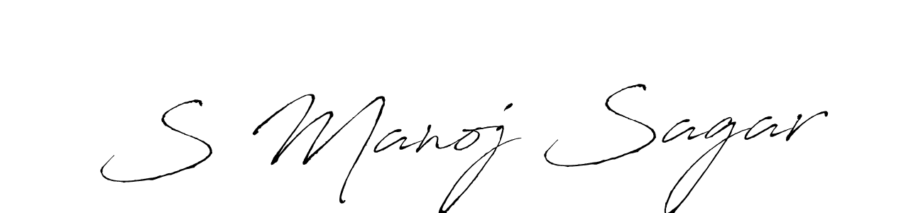 Design your own signature with our free online signature maker. With this signature software, you can create a handwritten (Antro_Vectra) signature for name S Manoj Sagar. S Manoj Sagar signature style 6 images and pictures png