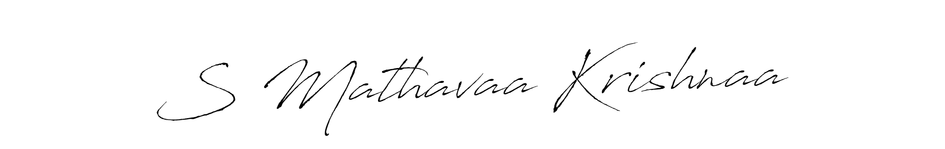 if you are searching for the best signature style for your name S Mathavaa Krishnaa. so please give up your signature search. here we have designed multiple signature styles  using Antro_Vectra. S Mathavaa Krishnaa signature style 6 images and pictures png