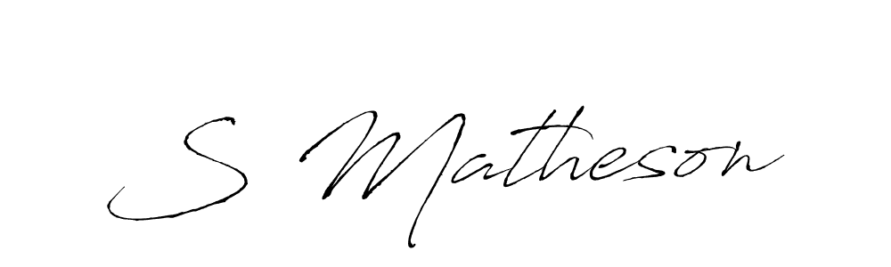 The best way (Antro_Vectra) to make a short signature is to pick only two or three words in your name. The name S Matheson include a total of six letters. For converting this name. S Matheson signature style 6 images and pictures png