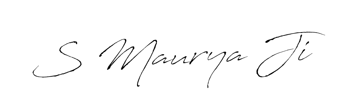 How to make S Maurya Ji name signature. Use Antro_Vectra style for creating short signs online. This is the latest handwritten sign. S Maurya Ji signature style 6 images and pictures png