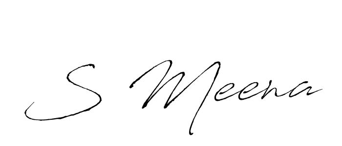 How to make S Meena name signature. Use Antro_Vectra style for creating short signs online. This is the latest handwritten sign. S Meena signature style 6 images and pictures png