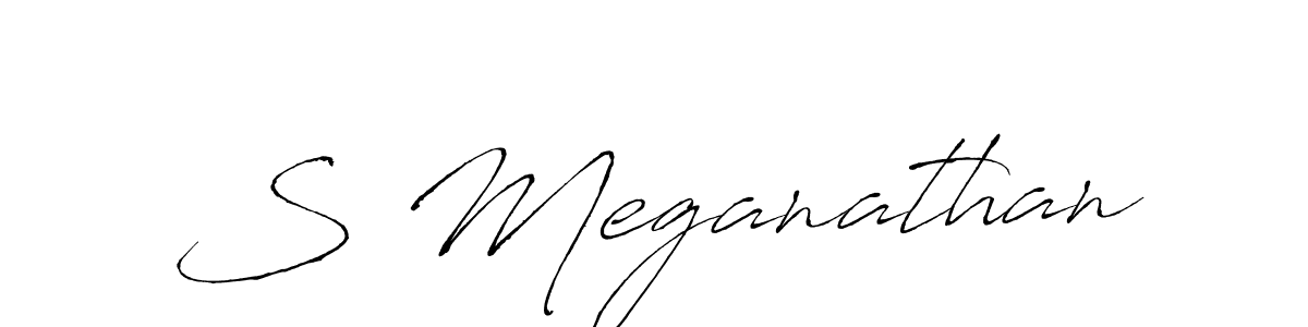 Create a beautiful signature design for name S Meganathan. With this signature (Antro_Vectra) fonts, you can make a handwritten signature for free. S Meganathan signature style 6 images and pictures png