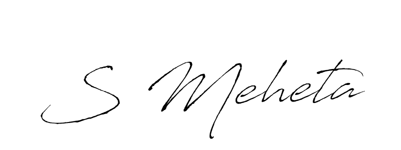 The best way (Antro_Vectra) to make a short signature is to pick only two or three words in your name. The name S Meheta include a total of six letters. For converting this name. S Meheta signature style 6 images and pictures png