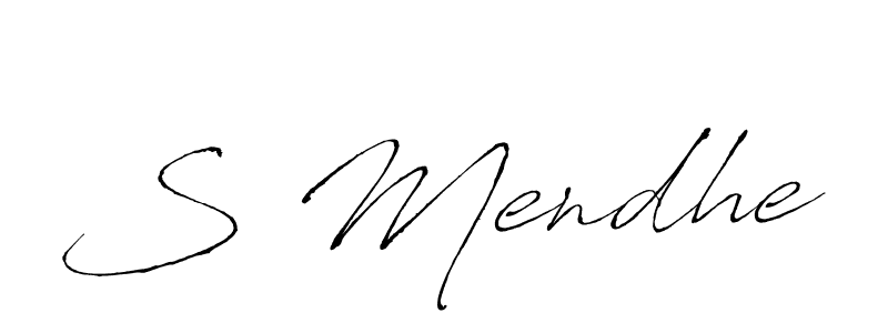 Create a beautiful signature design for name S Mendhe. With this signature (Antro_Vectra) fonts, you can make a handwritten signature for free. S Mendhe signature style 6 images and pictures png