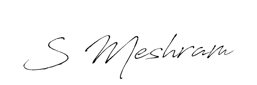 Use a signature maker to create a handwritten signature online. With this signature software, you can design (Antro_Vectra) your own signature for name S Meshram. S Meshram signature style 6 images and pictures png