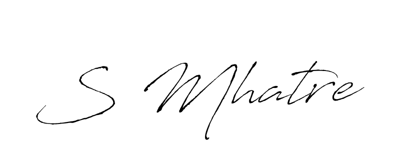 Use a signature maker to create a handwritten signature online. With this signature software, you can design (Antro_Vectra) your own signature for name S Mhatre. S Mhatre signature style 6 images and pictures png