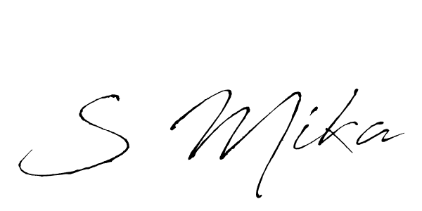 This is the best signature style for the S Mika name. Also you like these signature font (Antro_Vectra). Mix name signature. S Mika signature style 6 images and pictures png